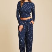 Ultra Soft Rib Lettuce Hem Wide Leg Pant